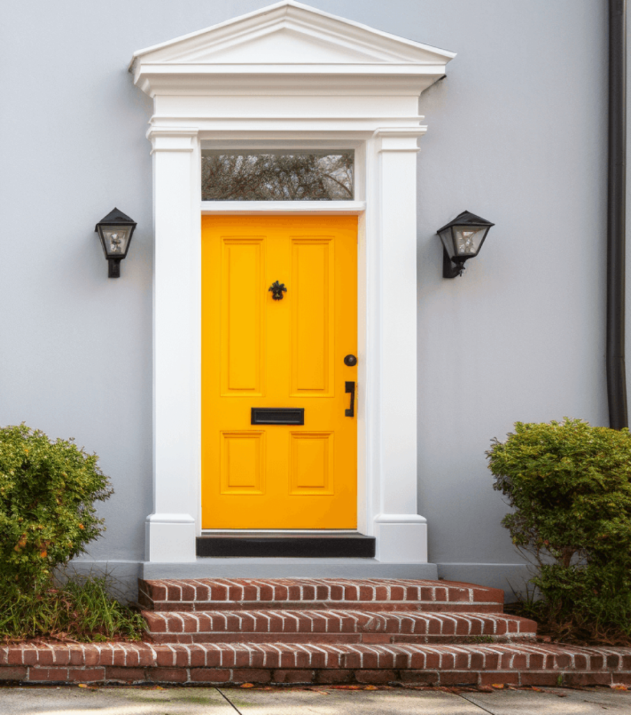 painting front doors yellow
